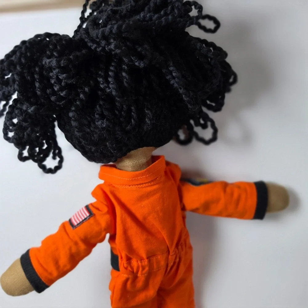Harperiman Handmade‎ Cloth Astronaut Doll Orange Flight Suit NASA Style 14 Inch